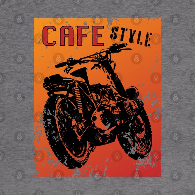 Cafe racer motorbike grunge poster style logo by MultistorieDog